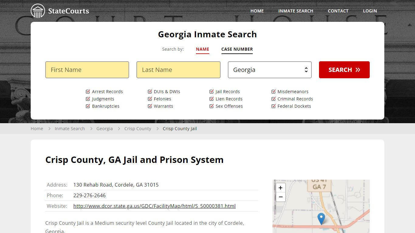 Crisp County Jail Inmate Records Search, Georgia - StateCourts